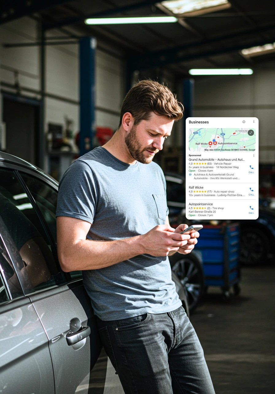 Google Anzeigen für lokale KFZ-Dienstleistungen Beispiel